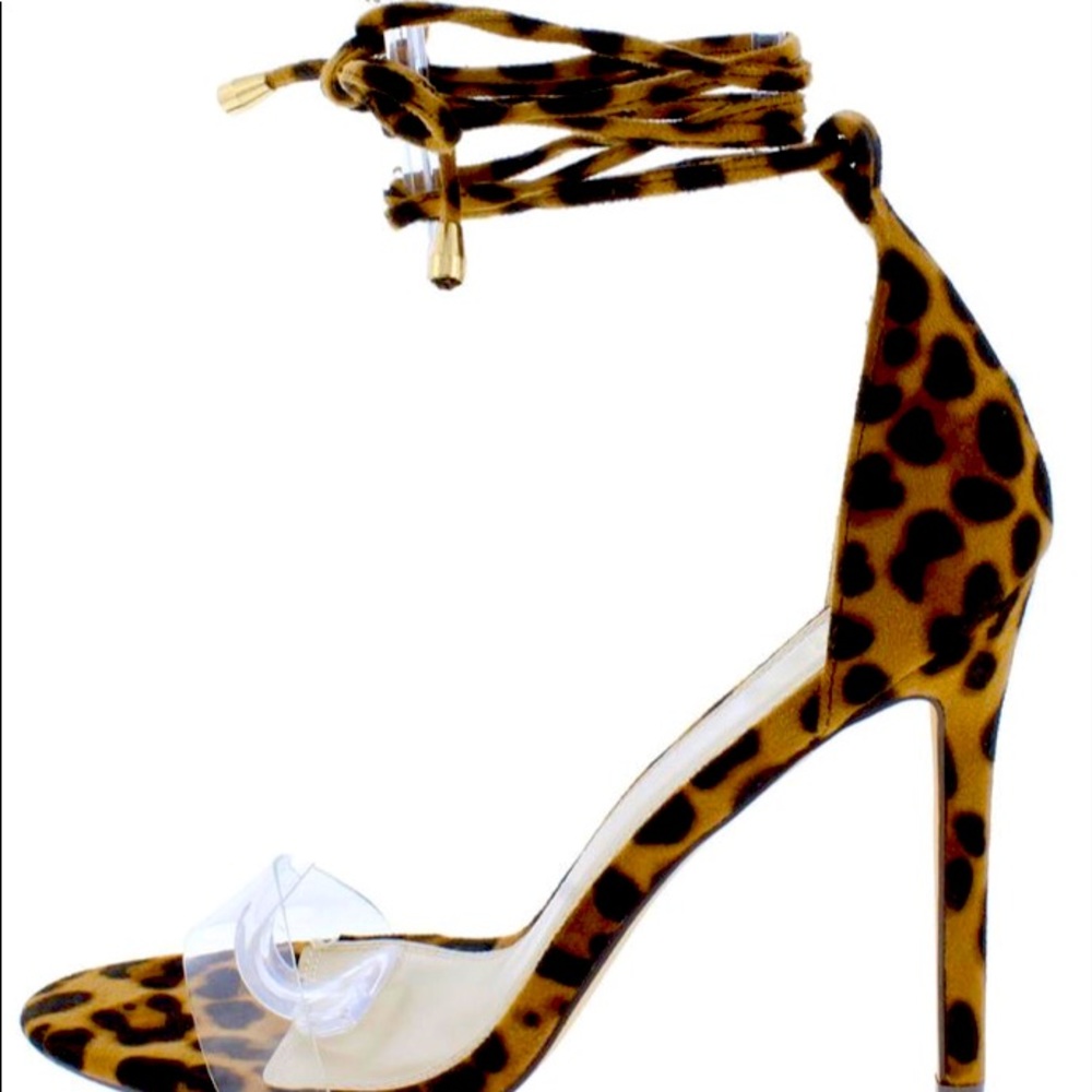 Leopard Print Open Toe Sandal High Heel